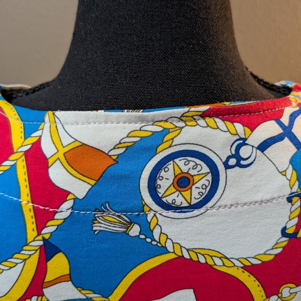 BARBARA GERWIT Nautical Compass & Flag Print Tunic Dress - Size M - Picture 6 of 8